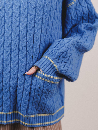 Soft Sky Oversized Sweater - Peri Blue