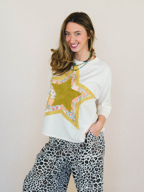 Floral Starburst Top - Cream