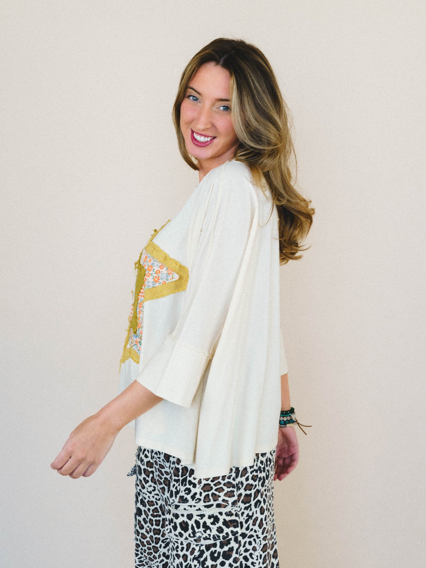 Floral Starburst Top - Cream