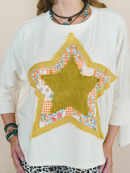 Floral Starburst Top - Cream