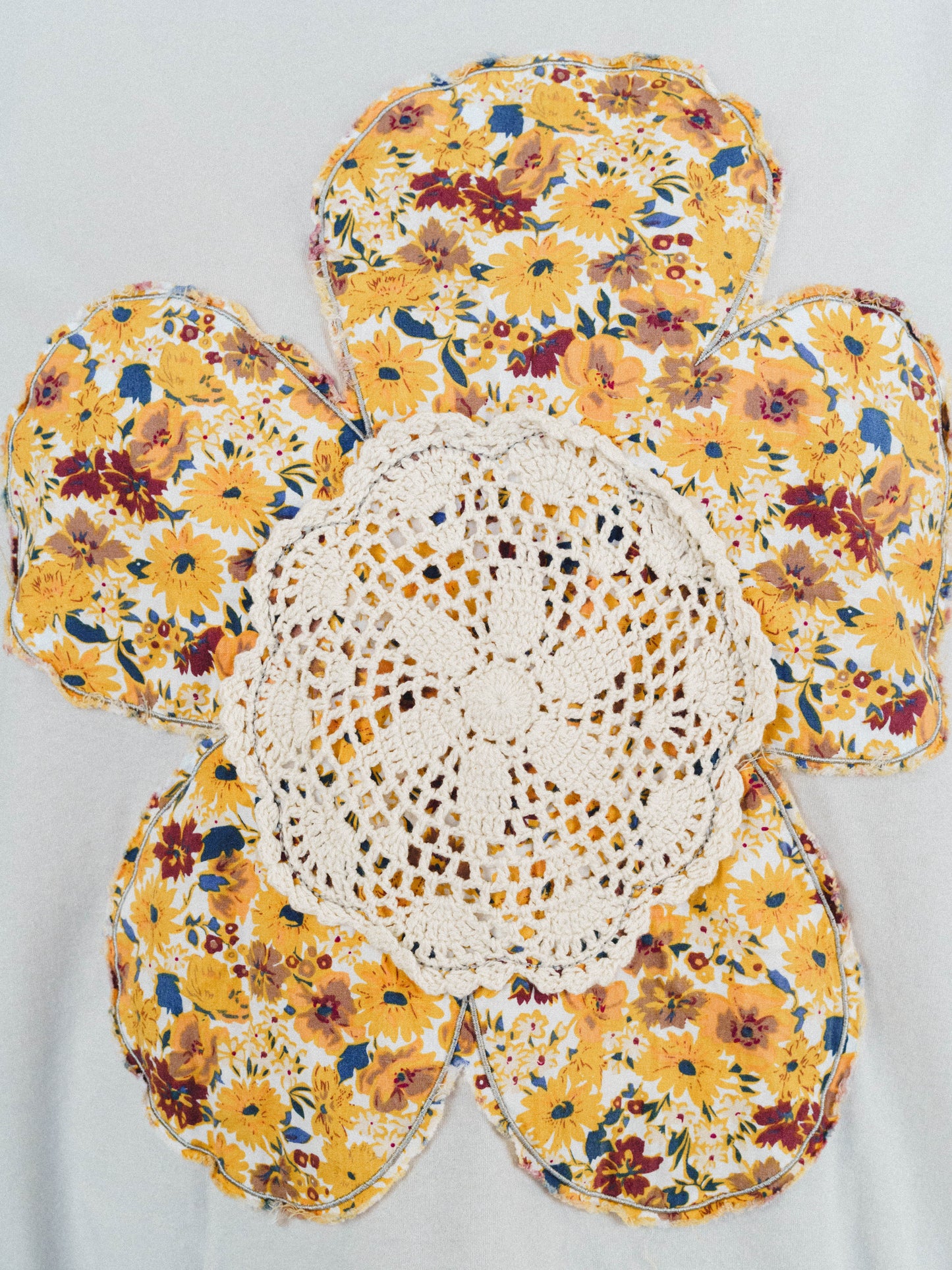 Wildflower Haze Patchwork Top - Khaki