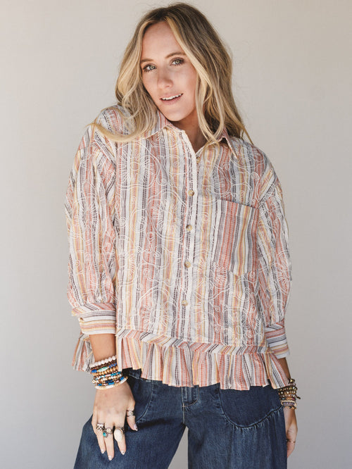 Thoughts of Love Blouse - Cinnamon