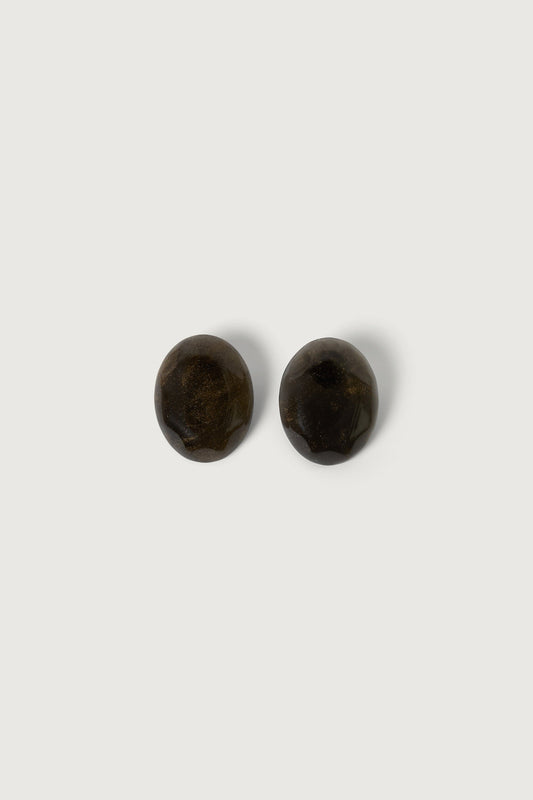 SPARKLE RESIN OVAL EARRINGS