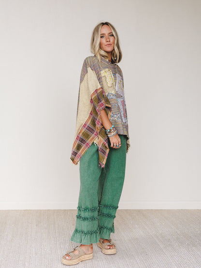 Chase The Horizon Ruffle Pants - Green