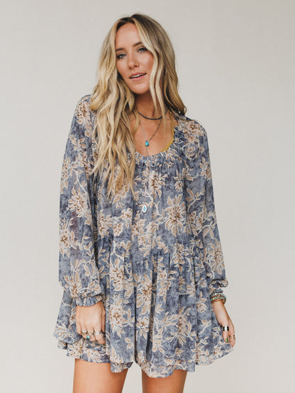 Sunday Forever Floral Romper - Navy