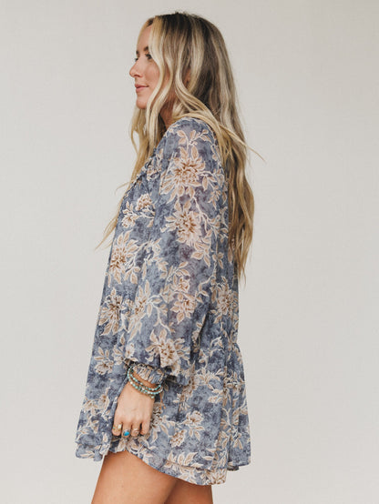 Sunday Forever Floral Romper - Navy