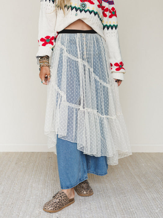 First Light Lace Skirt - Natural