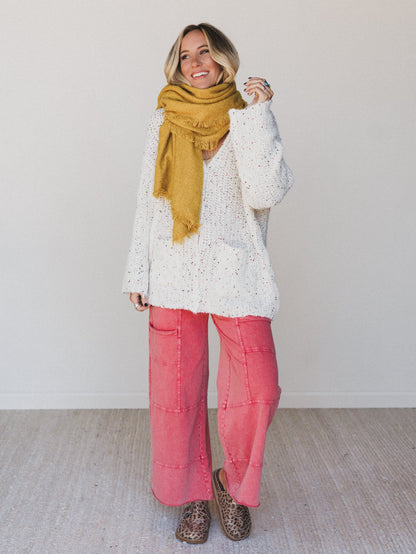Lucky One Wide Leg Full Pant - Red