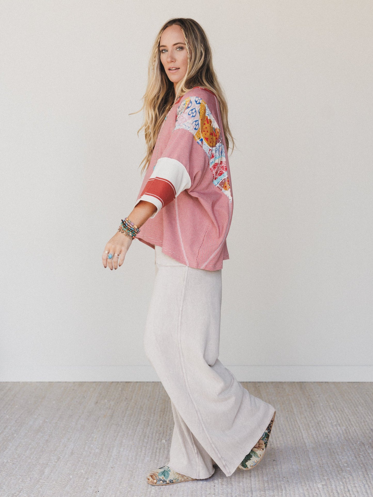 Britt Patchwork Top - Red