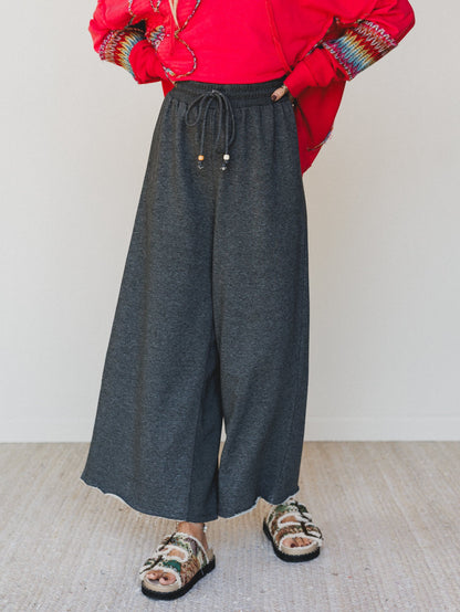 The Nest Love Seeker Crochet Pocket Pants - Charcoal