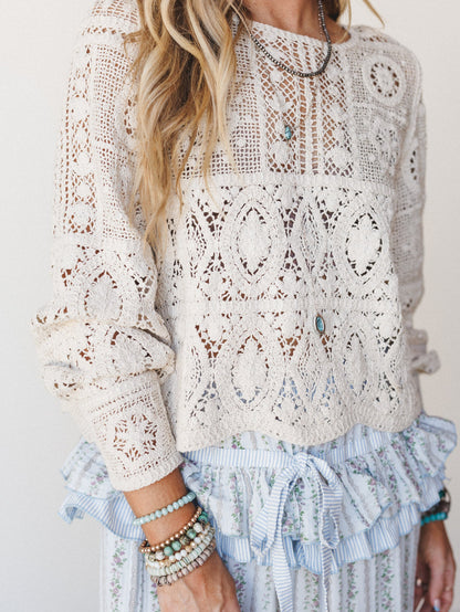 All In Time Crochet Top - Ecru