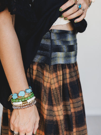 Dusk Meadow Maxi Skirt - Orange
