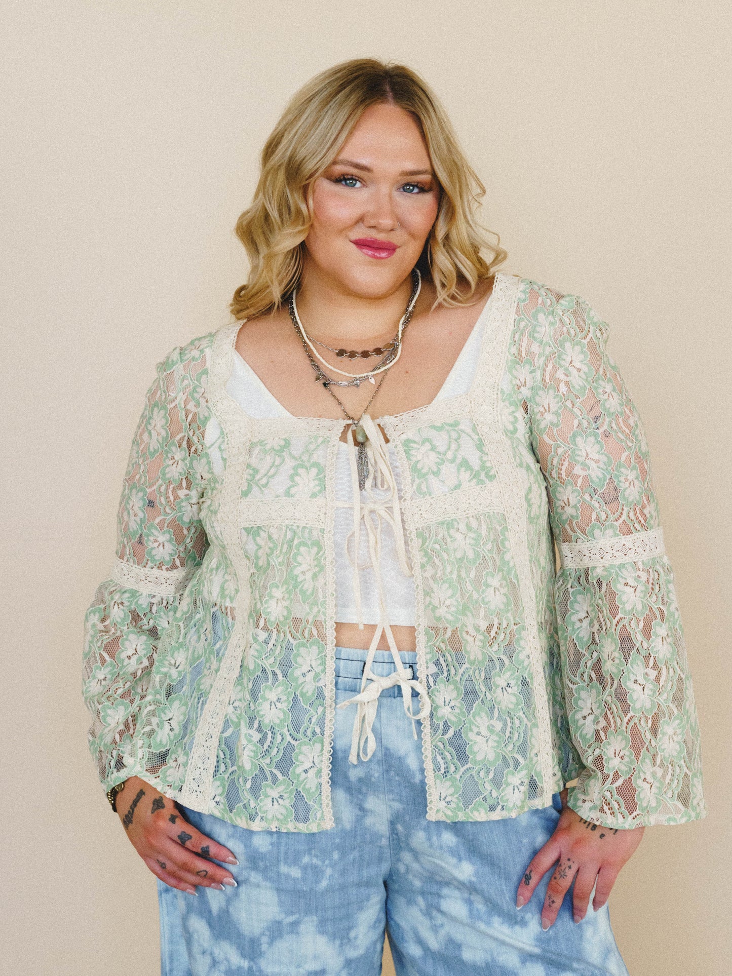 Flower Groove Blouse - Spearmint