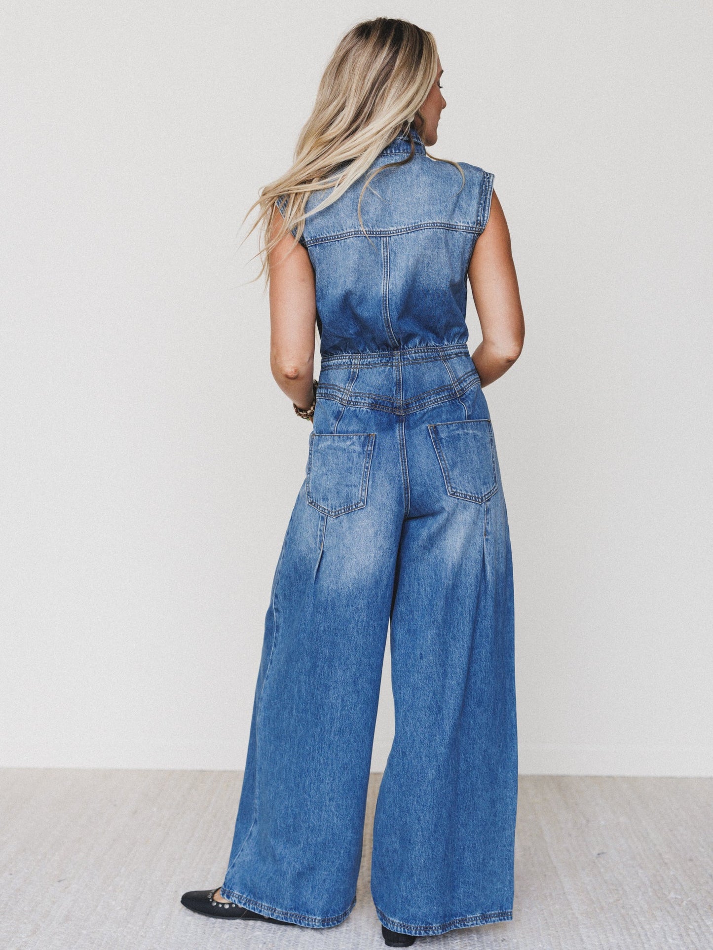 All Star Denim Jumpsuit - Medium Wash