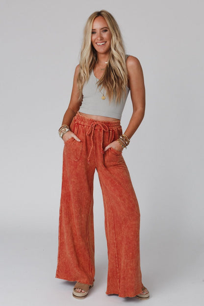 Relaxing Robin Wide Leg Pant - New Brick