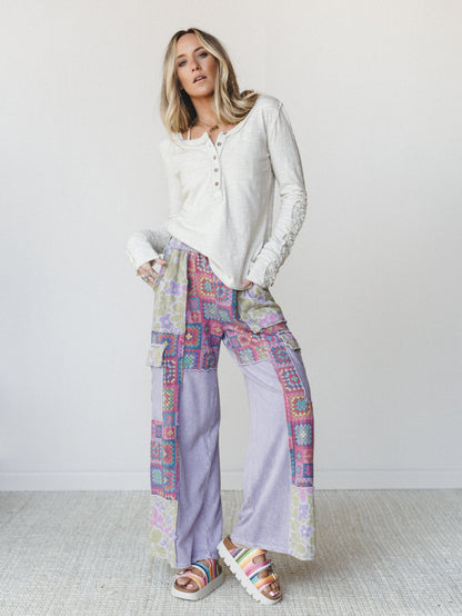 Desert Collage Pants - Moonbeam