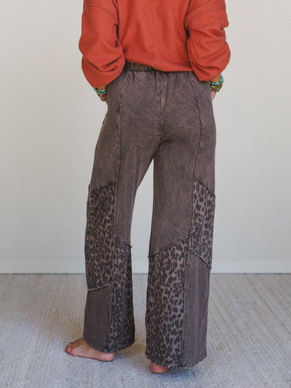 Printed Spirit Wide Leg Pants - Brown