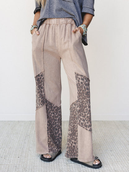 Printed Spirit Wide Leg Pants - Latte
