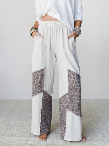 Printed Spirit Wide Leg Pants - Natural