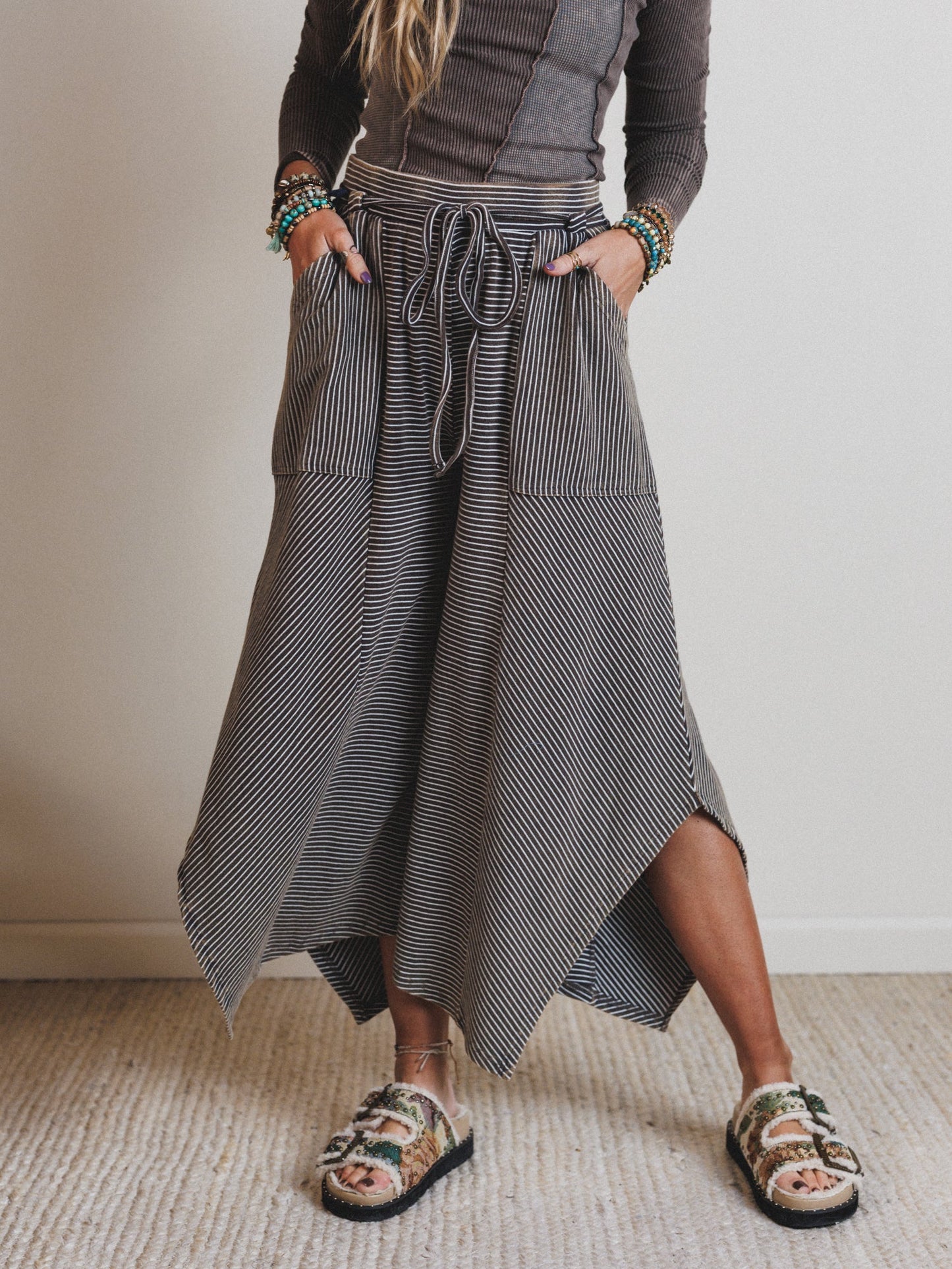 Echo Pinstripe Pants - Brown