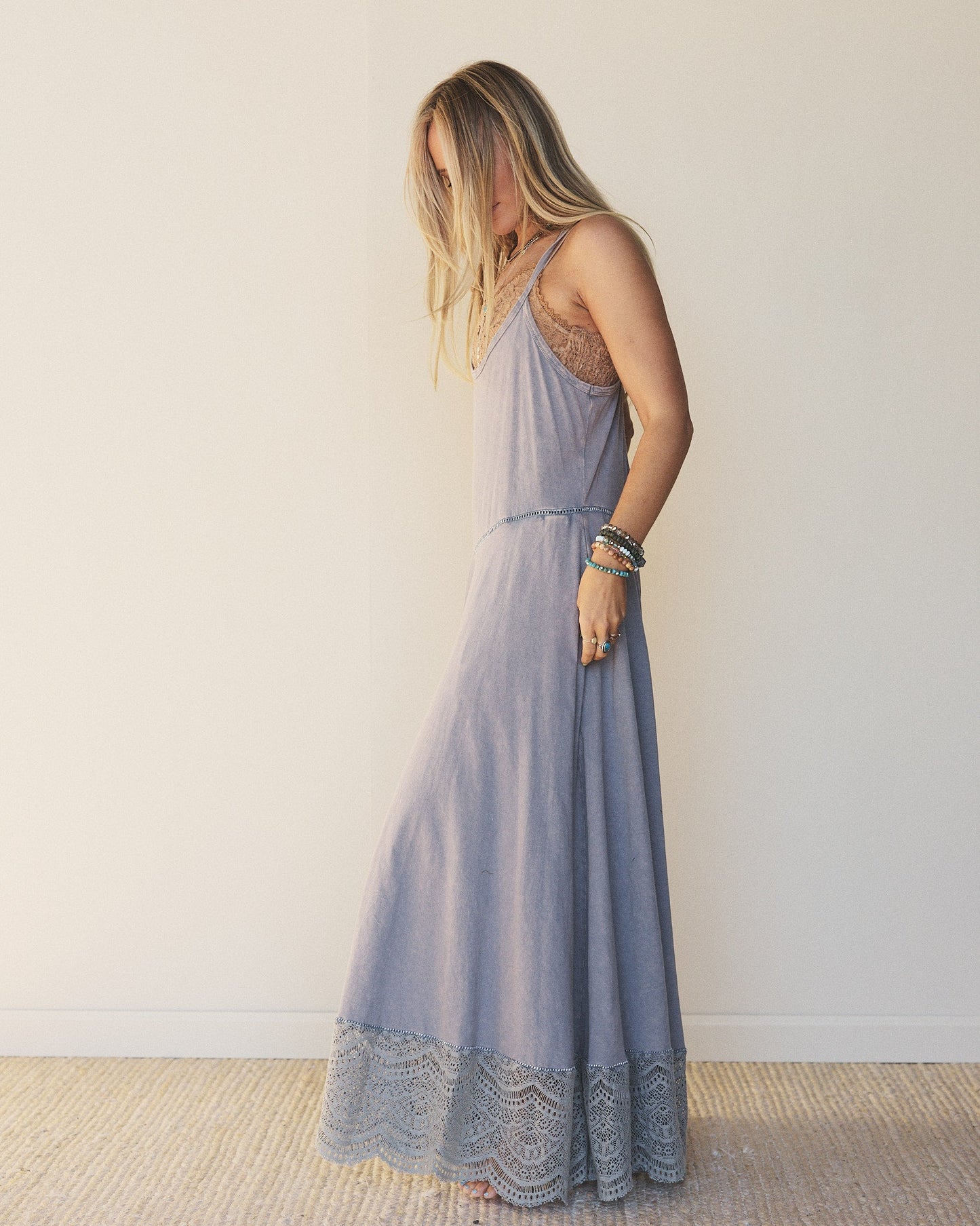 Free Bird Feeling Wide Leg Jumpsuit - Dolphin