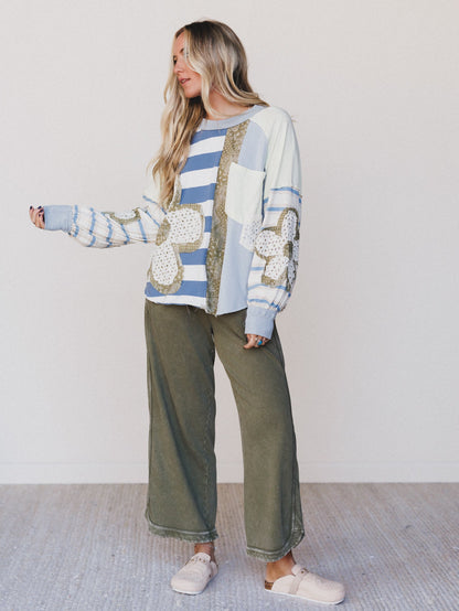 So Comfy Wide Leg Pant Cropped Length - Olive