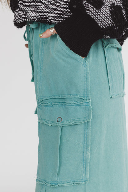 Game On Cargo Wide Leg Pant - Green