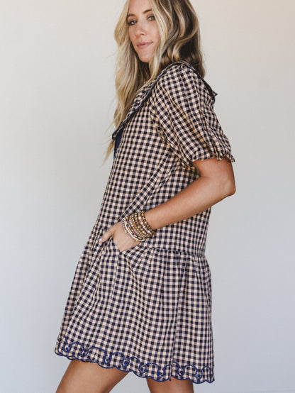 Joyfully Ever After Dress - Peach Navy