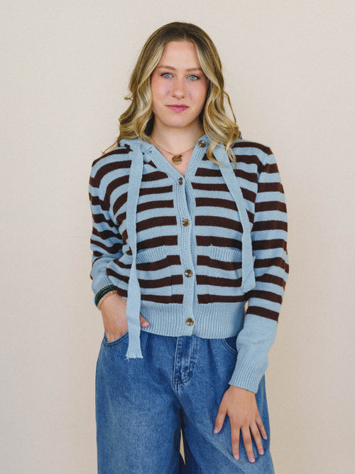 Heart Of Wild Striped Sweater - Blue