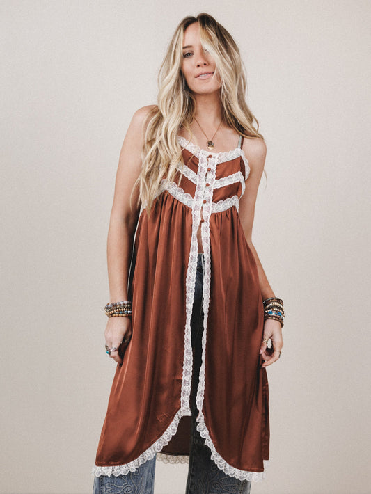 Sweet Nightingale Top - Chestnut
