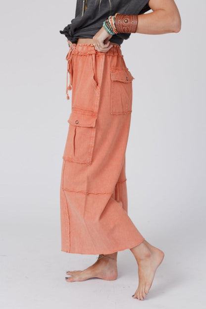 Game On Cargo Wide Leg Pant - Burnt Orange