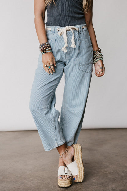 Elevated Eyelet Barrel Jeans - Multi Stripe
