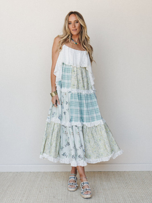 Nature Gathering Dress - Olive Multi