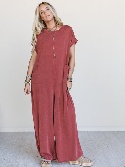 The Nest Moon Glow Jumpsuit - Rust