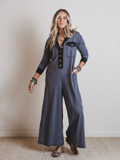 The Nest Jodi Long Sleeve Jumpsuit - Black