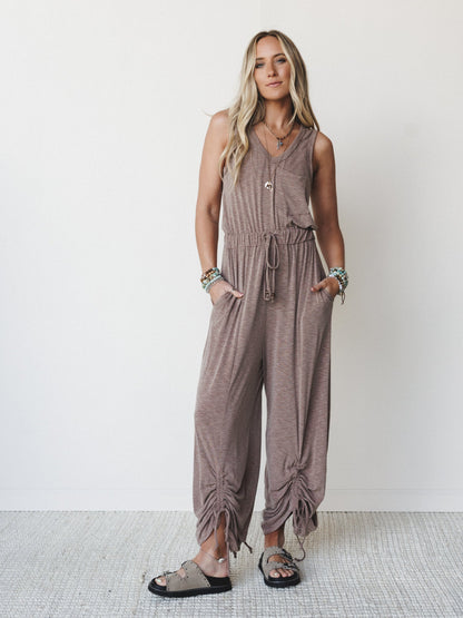 The Nest Solie Cinched Jumpsuit - Mocha