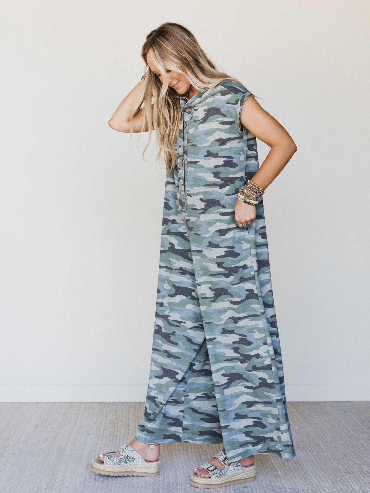 The Nest Davina Wide Leg Jumpsuit - Army Green
