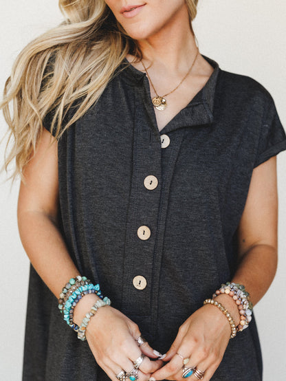 The Nest Davina Wide Leg Jumpsuit - Charcoal