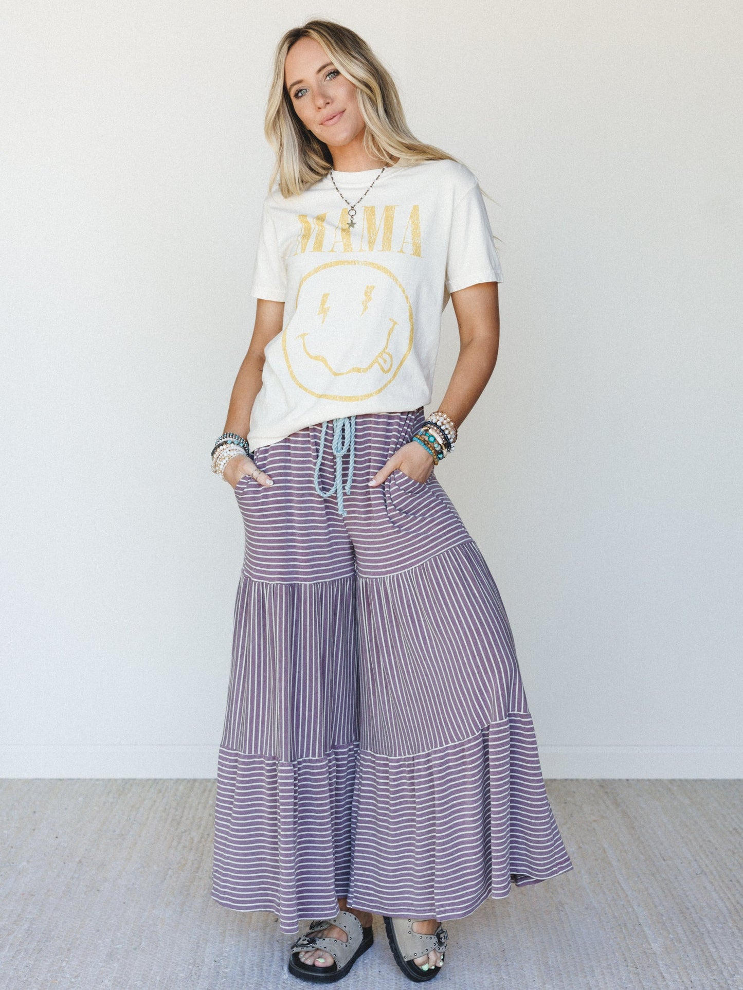 The Nest Forever Mine Striped Pants - Purple