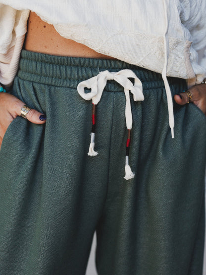 The Nest Laid Back Love Jogger Pants - Two Tone Olive