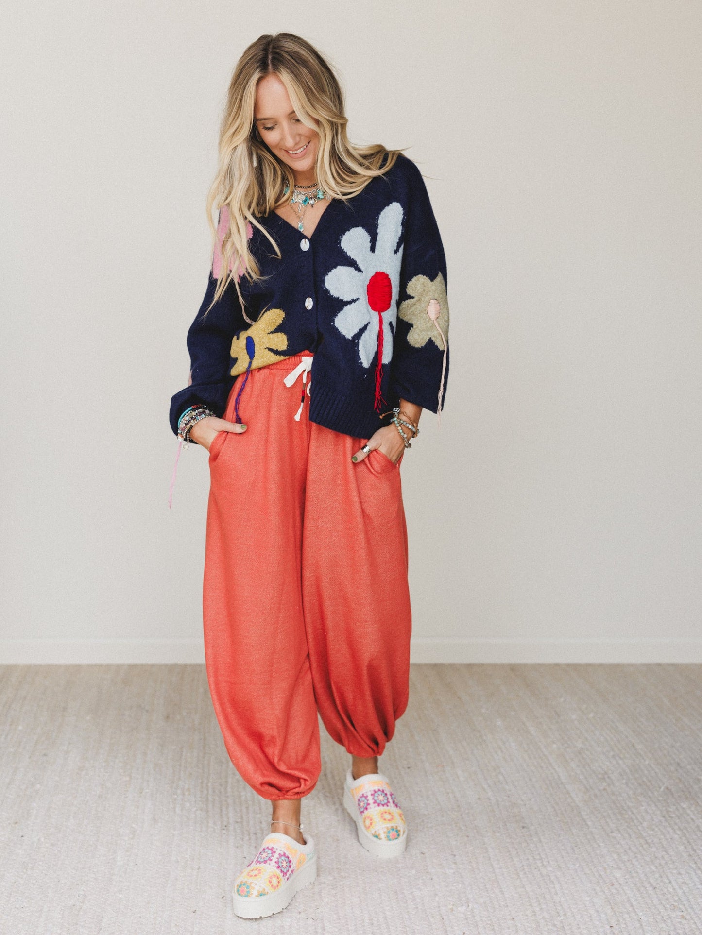 The Nest Laid Back Love Jogger Pants - Two Tone Rust