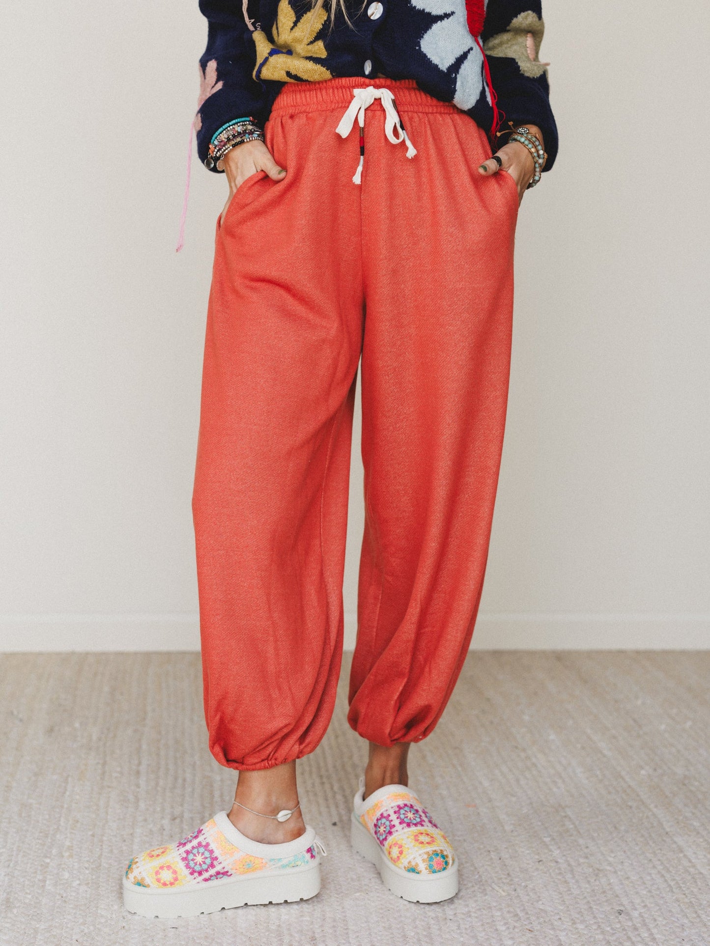 The Nest Laid Back Love Jogger Pants - Two Tone Rust