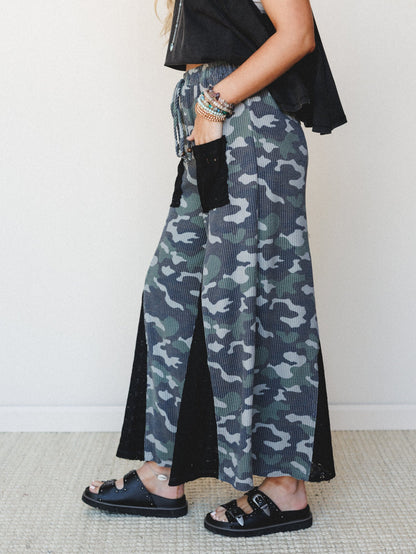 The Nest Let's Party Wide Leg Pants - Army Black