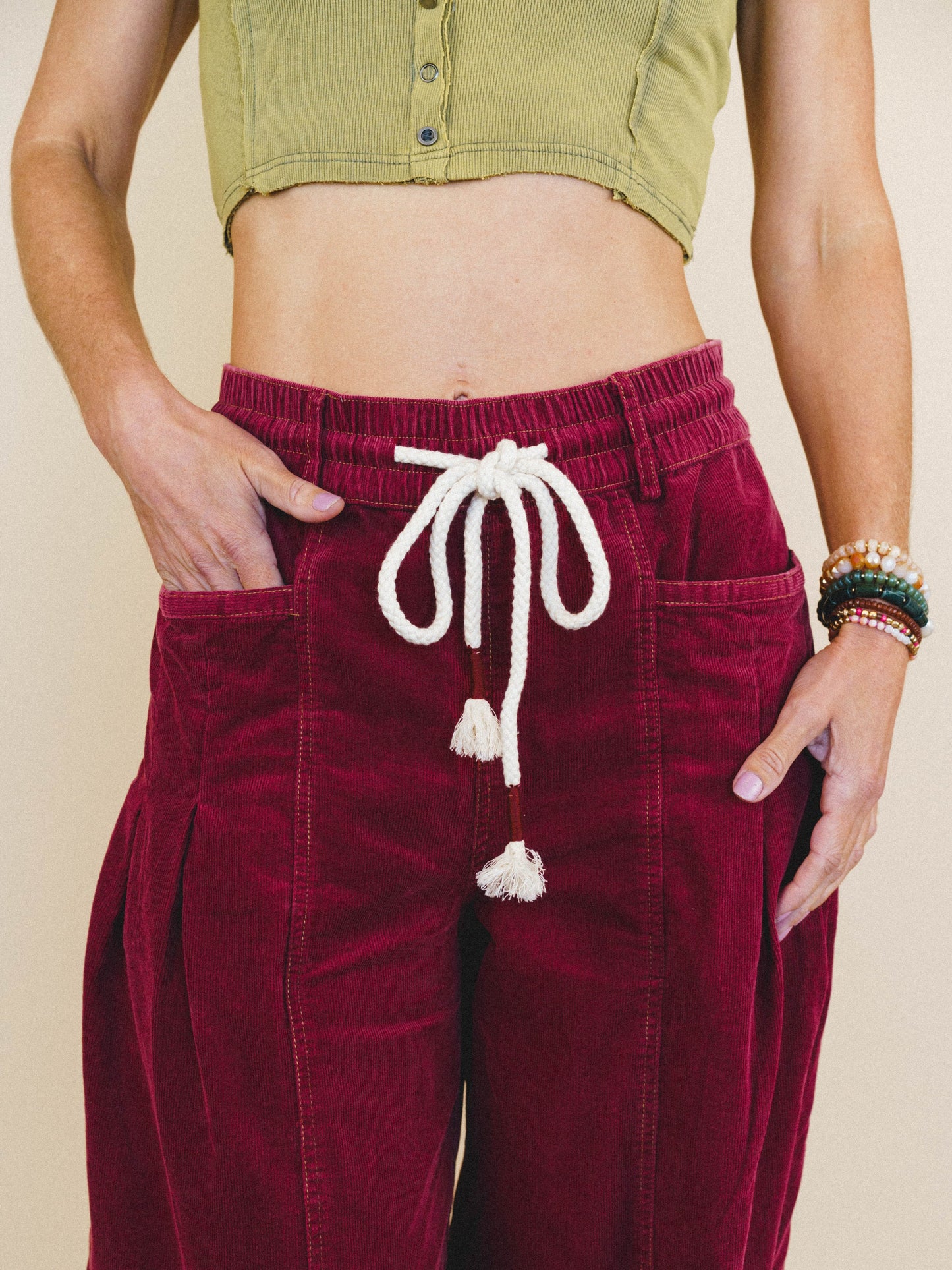 Soft Mirage Wide Leg Pants - Burgundy