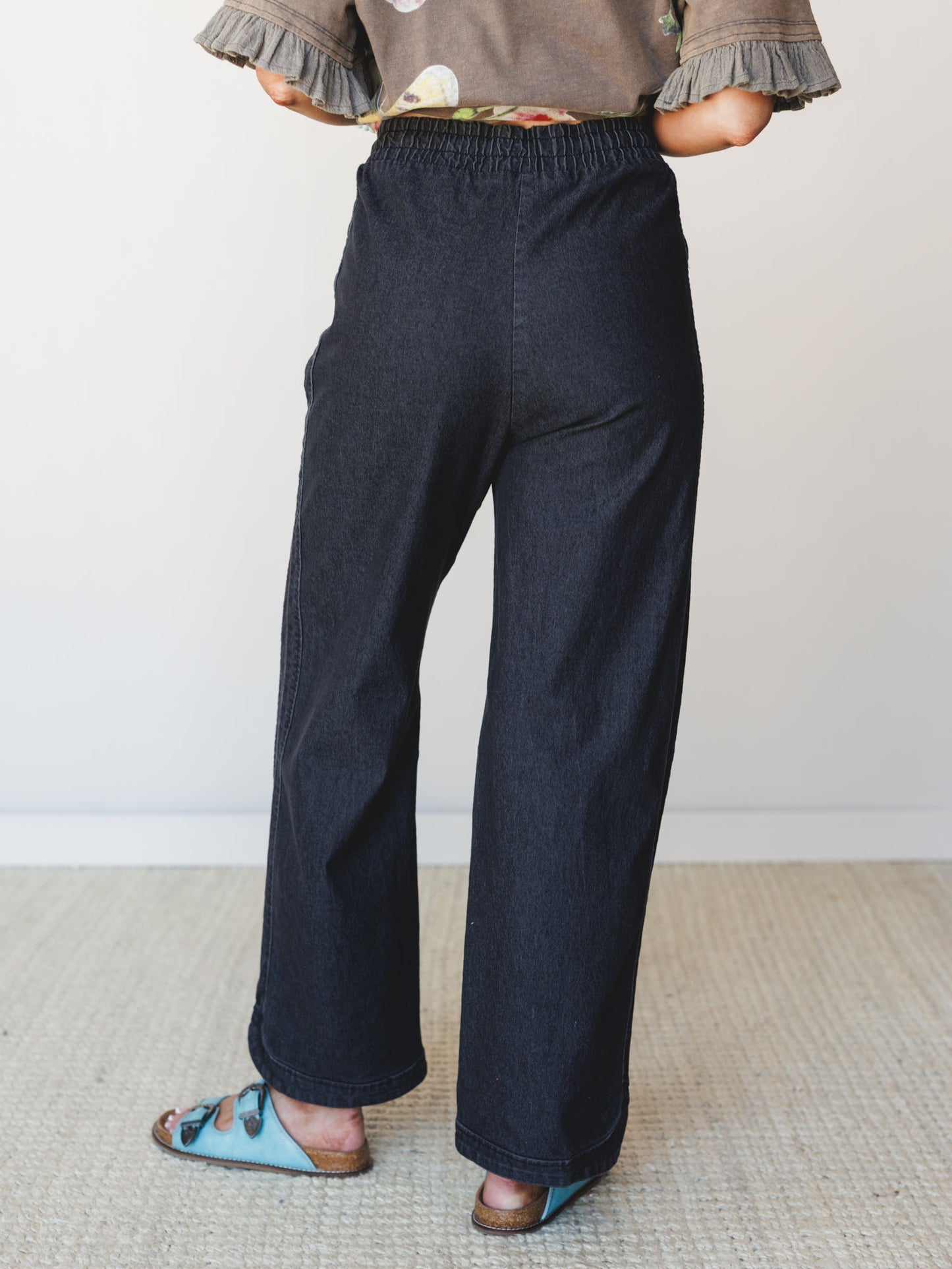 So Comfy Wide Leg Denim Pant - Black