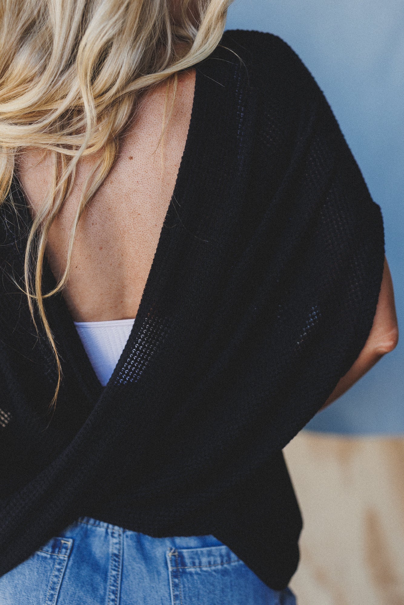 The Nest Cruising V Neck Top - Black