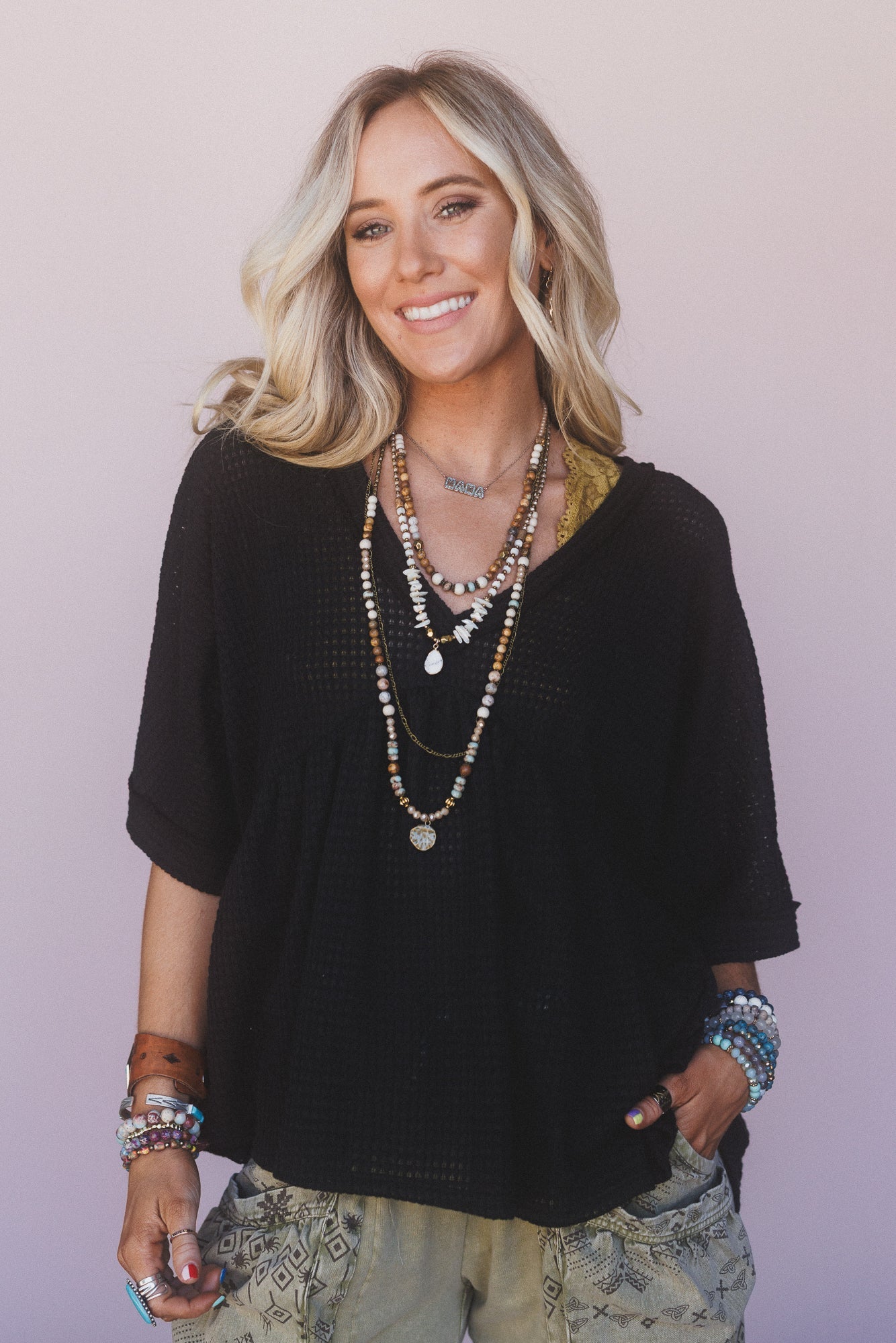 The Nest Lush Drift Top - Black