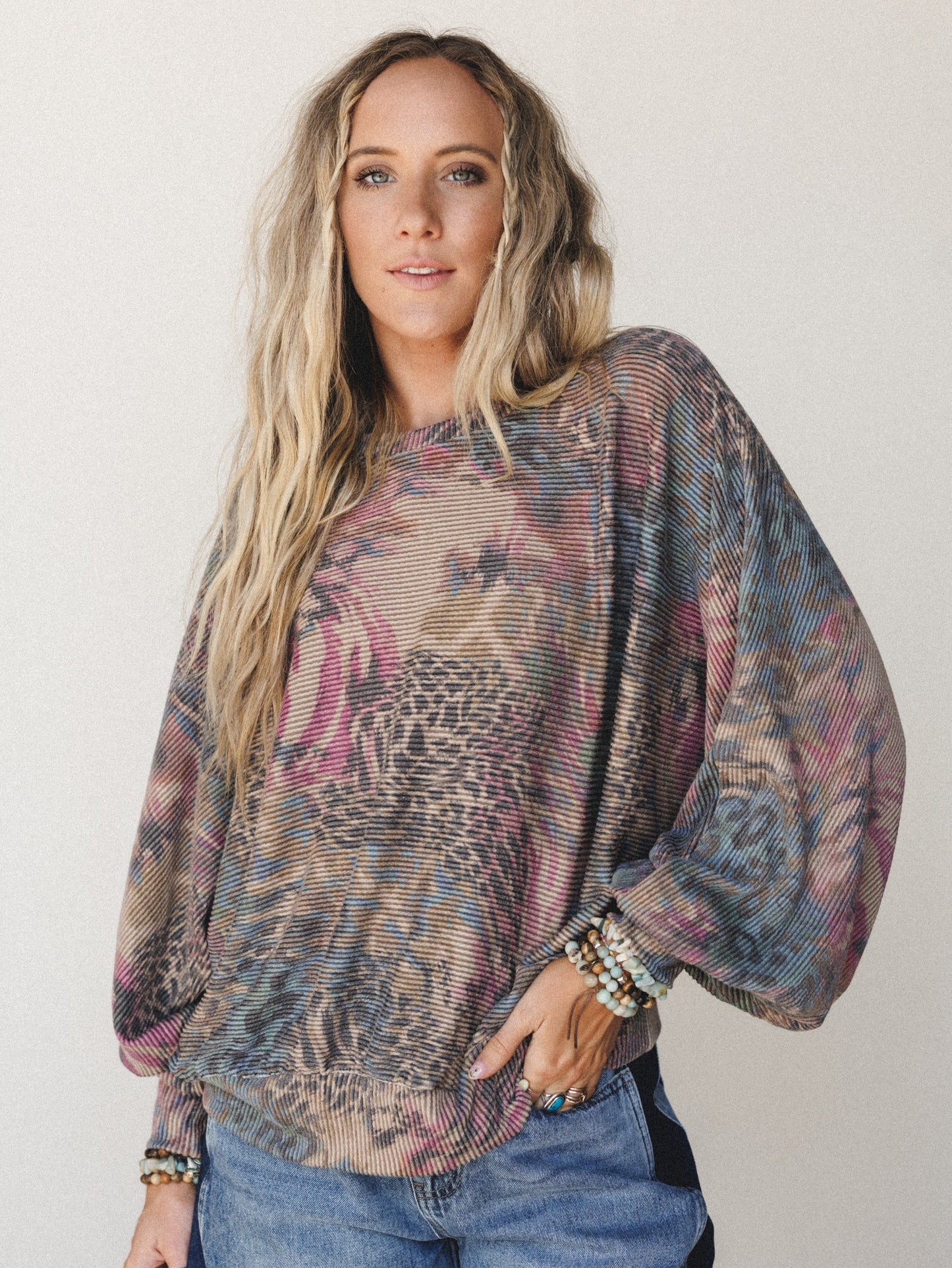 The Nest Savannah Bat Sleeve Top - Lavender