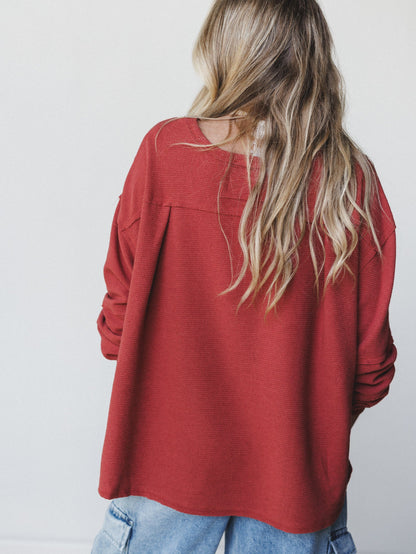 The Nest Essential Sweater Top - Marsala