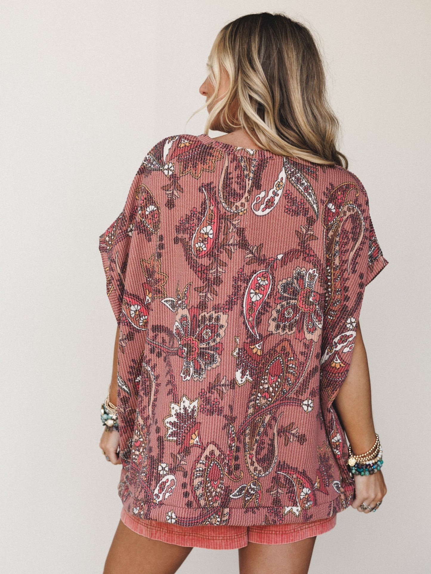 The Nest Moon Glow Texture Knit Top - Clay